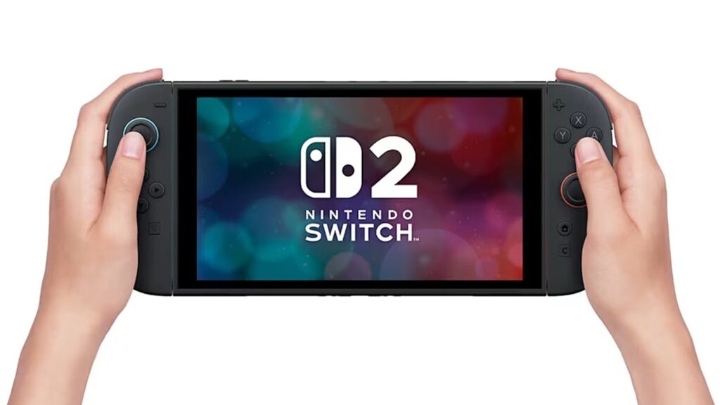 Nintendo Switch handheld die wordt vastgehouden