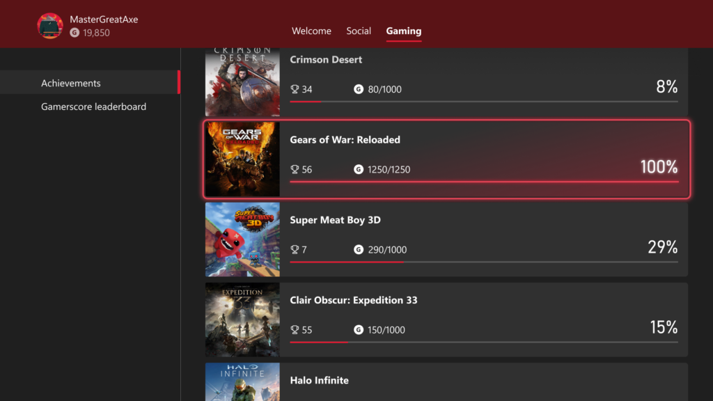xbox achievements new highlight