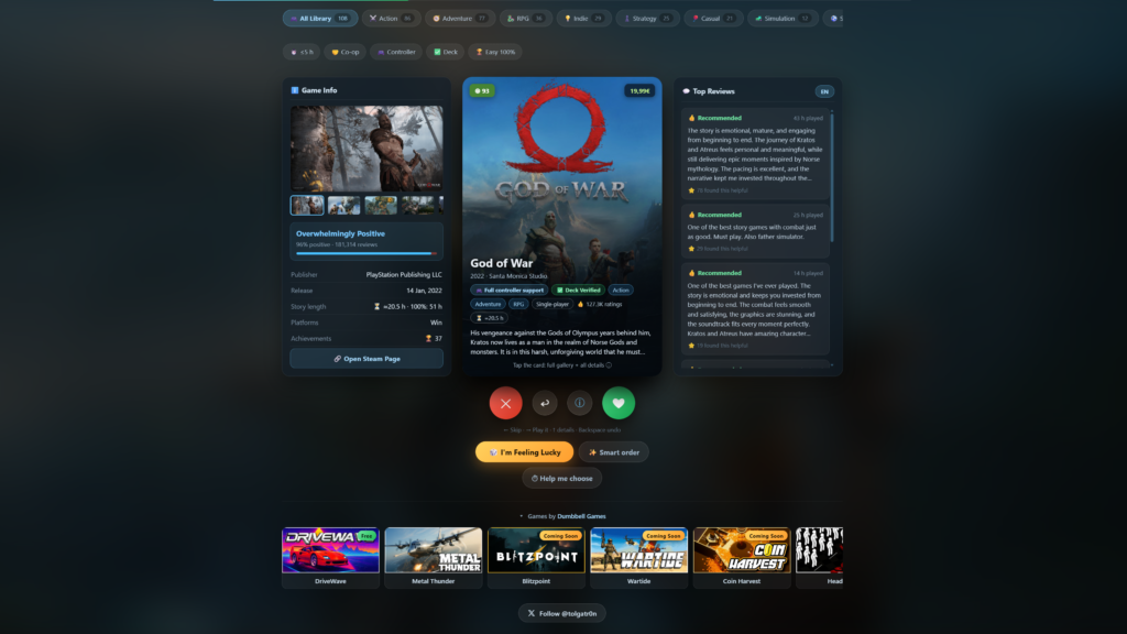 Dustpile voor je Steam-backlog